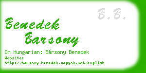 benedek barsony business card